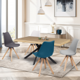 Set van 4 SWANA gemixte stoelen in wit, lichtgrijs, donkergrijs en blauw