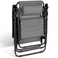 Lot de 2 fauteuils de jardin inclinables RELAX grand confort gris anthracite