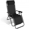 Lot de 2 fauteuils de jardin inclinables RELAX grand confort noir
