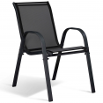 Tuinmeubelset POLY uitschuifbare tafel 135/270 cm en 12 stoelen hout en zwart