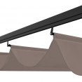 Premium aangebouwde pergola ALIA 3x4 M met oprolbaar dak en 3 taupe luifels