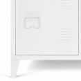 ESTER 3-deurs wit metalen industrieel design laag dressoir 113 cm