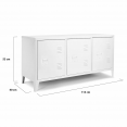 ESTER 3-deurs wit metalen industrieel design laag dressoir 113 cm