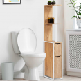 DETROIT 2-deurs WC-meubel met wit metalen legplanken, industrieel ontwerp