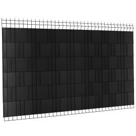 Set zwarte horizontale verduisteringslamellen van soepel PVC 35 M