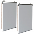 Lot de 2 stores enrouleurs L.124 x H. 225 CM pour pergola gris clair