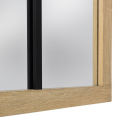 Miroir verrière atelier 4 bandes cadre bois design industriel 110x70 cm