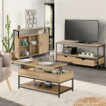 DETROIT industriële design woonkamer set met buffet, opklapbare salontafel en TV-meubel