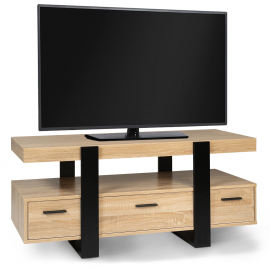 PHOENIX TV-meubel met houten en zwarte laden 116 cm