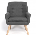 Scandinavische NAT fauteuil in antracietgrijze stof