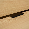 Commode 3 tiroirs NEVADA 80 cm noir et bois design industriel