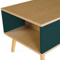 Table basse scandinave ALIZE bois, vert clair et vert foncé