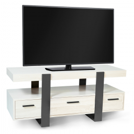Meuble TV PHOENIX avec tiroirs bois gris 116 cm