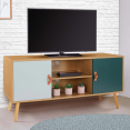ALIZE Scandinavisch TV-meubel in hout en groen 113 cm
