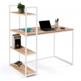 DETROIT boekenkast bureau industrieel ontwerp hout en metaal wit