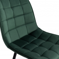 Set van 4 MADY stoelen in fluweelmix kleur groen, lichtgrijs, donkergrijs, bordeauxrood