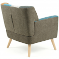 LIV Scandinavische fauteuil in veelkleurige patchworkstof