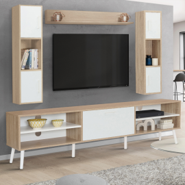 TV-meubel HOUSTON hout en wit 180 cm