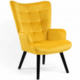 Scandinavische fauteuil ANIA geel fluweel