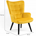 Scandinavische fauteuil ANIA geel fluweel