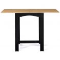 Table haute de bar extensible DONA 2 à 4 personnes noire plateau façon hêtre 65-130 cm