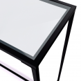 MERANO console met glazen blad en metalen onderstel
