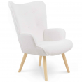 IVAR Scandinavische fauteuil in witte bouclette stof