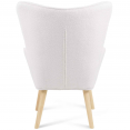 IVAR Scandinavische fauteuil in witte bouclette stof