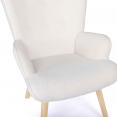 IVAR Scandinavische fauteuil in witte bouclette stof
