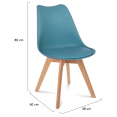 Lot de 6 chaises scandinaves SARA bleu pastel pour salle à manger
