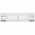 AVA 240 CM wit houten latten-hoofdbord met beukenhouten planken