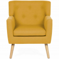 LIV Scandinavische fauteuil in mosterdgele stof