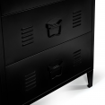 Commode ESTER 60 cm 3 tiroirs métal noir design industriel