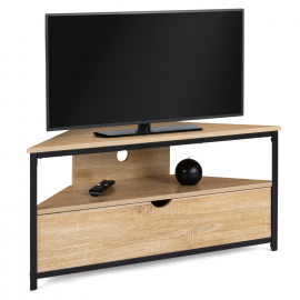 DETROIT hoek-TV-meubel met kast in industrieel design 100 cm