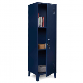 ESTER locker met donkerblauwe metalen deur, industrieel ontwerp