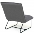 KATE verstelbare fauteuil met metalen poten en rugleuning in antracietgrijze stof