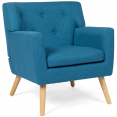 LIV Scandinavische fauteuil in eendenblauwe stof