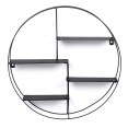 Ronde wandplank DAVIS 4 niveaus mat zwart metaal industrieel ontwerp