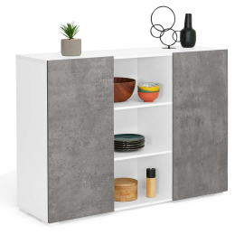 ELI wit 2-deurs dressoir met betoneffect 110 cm