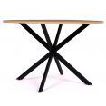 Table à manger ronde ALIX 4-6 personnes pied araignée bois et noir 110 cm