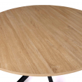 Table à manger ronde ALIX 4-6 personnes pied araignée bois et noir 110 cm