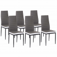 Lot de 6 chaises ROMANE grises bandeau blanc pour salle à manger