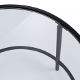 Ronde salontafel MERANO met 70 cm glazen blad en metalen onderstel
