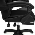 Verstelbare ALEX-game chair met voetensteun, hoofdkussen en lendenkussen in zwart en grijs