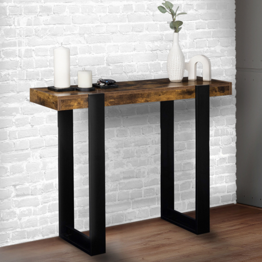 PHOENIX console in verouderd hout en zwart