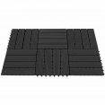 Set van 5 opklikbare terrastegels, houtcomposiet, zwart