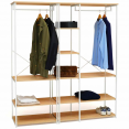 DETROIT XXL modulaire kledingkast, industrieel ontwerp, hout en metaal, wit