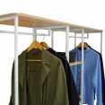 DETROIT XXL modulaire kledingkast, industrieel ontwerp, hout en metaal, wit