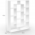 COLETTE boekenplank met 11 witte vakken H.143 cm