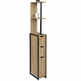 DETROIT 3-deurs WC-meubel met planken in industrieel design